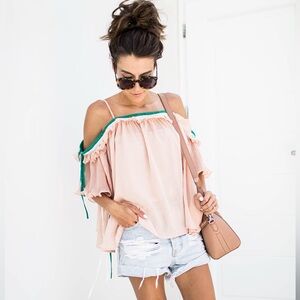 STORETS Blush Off The Shoulder Top